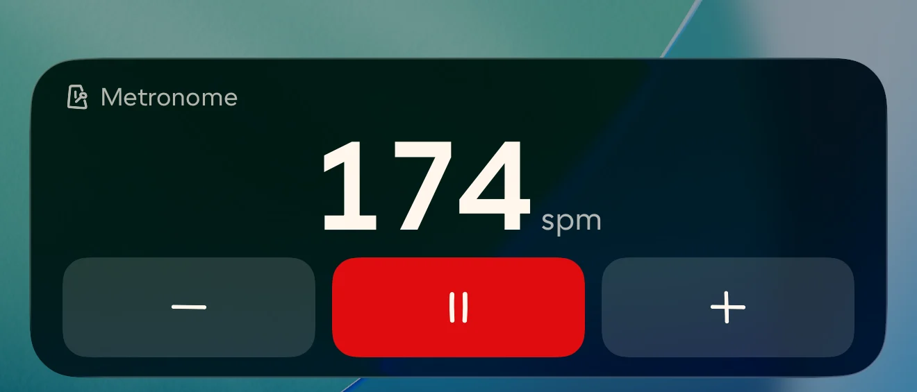 The metronome on the lock screen, mid-run