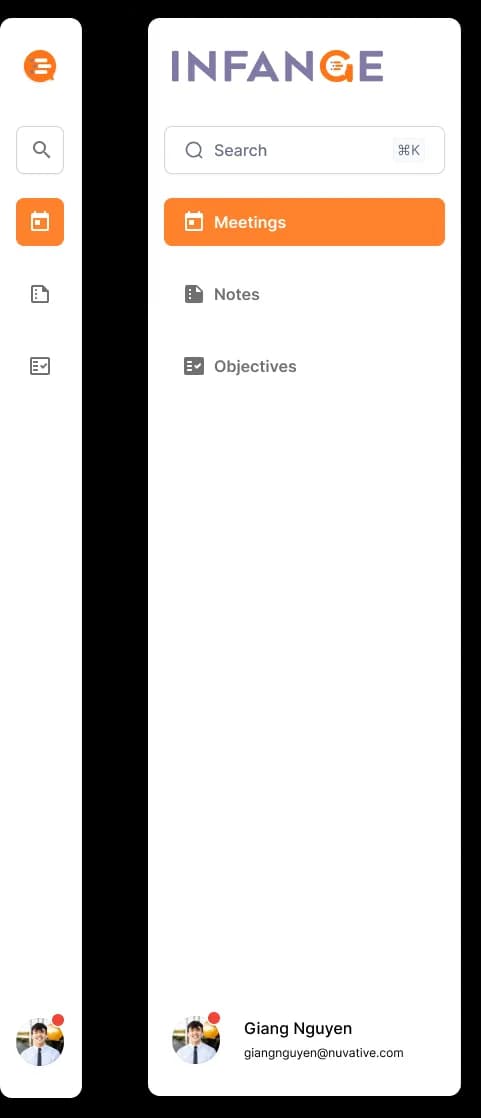 The sidebar, expanded