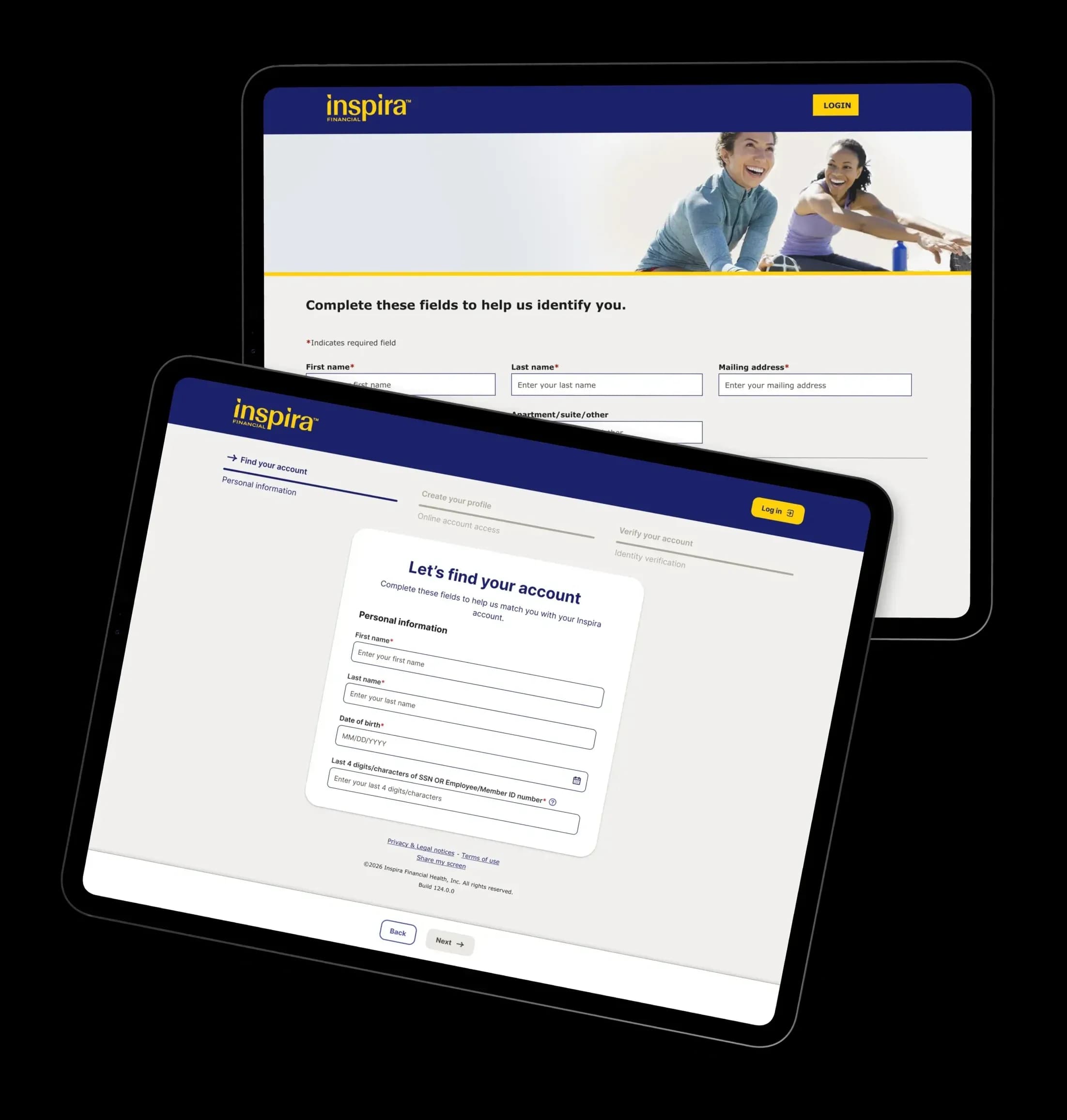 Inspira Registration, screenshot