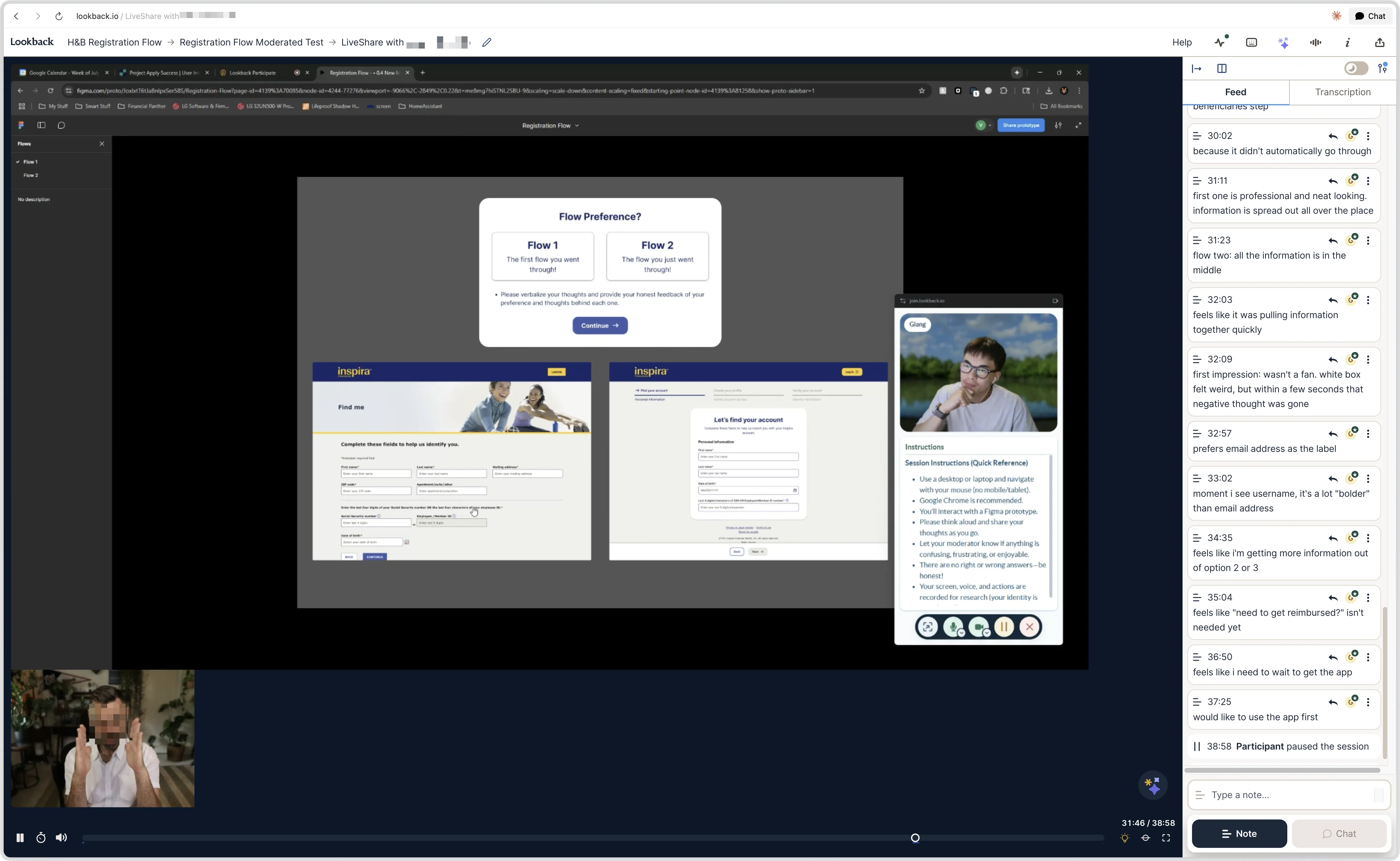 Inspira Registration, screenshot